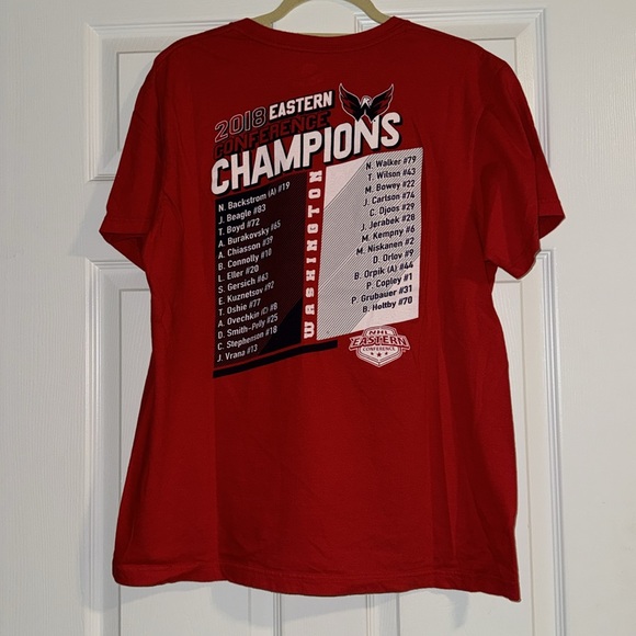 Washington Capitals Hockey NHL Size Large 2018 Playoff Shirt Eastern Conference - Picture 6 of 7